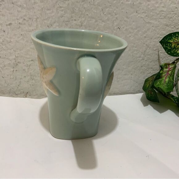 Shell Embossed 3D Starfish Coffee Mug Tea Cup Home Studio Shoreline Collection - Picture 5 of 8